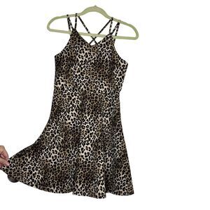 Zunie Girls Skater Fit & Flare Animal Print Dress Strappy 14